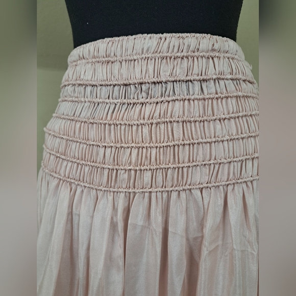 Tory Burch CORDED Silk SKIRT Iced Pink Size 8 - Picture 3 of 16